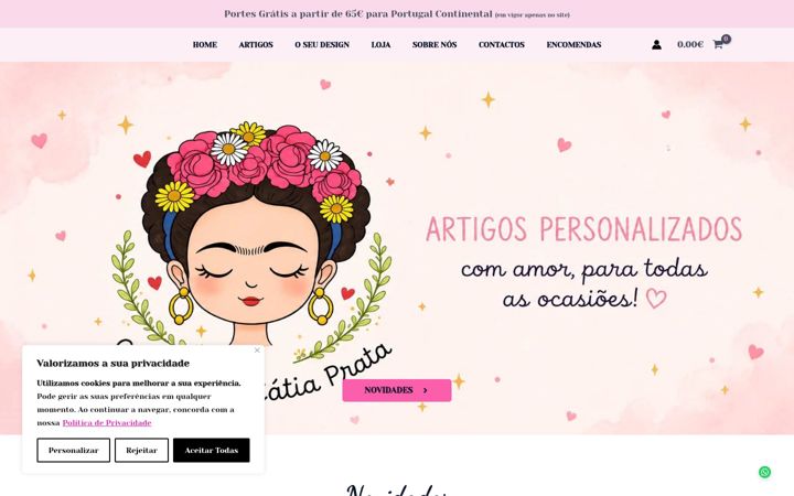 Screenshot of colaresdecatiaprata.com