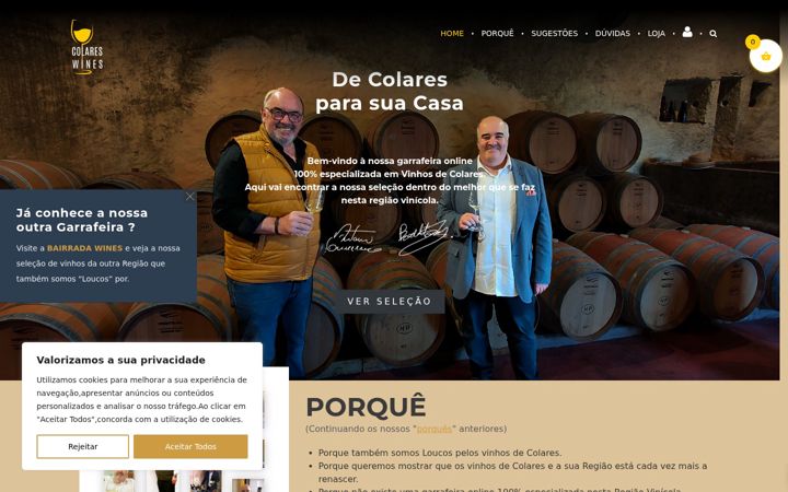 Képernyőkép: colareswines.pt