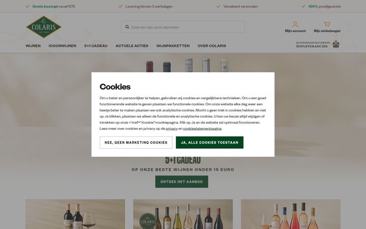Screenshot of colaris.nl