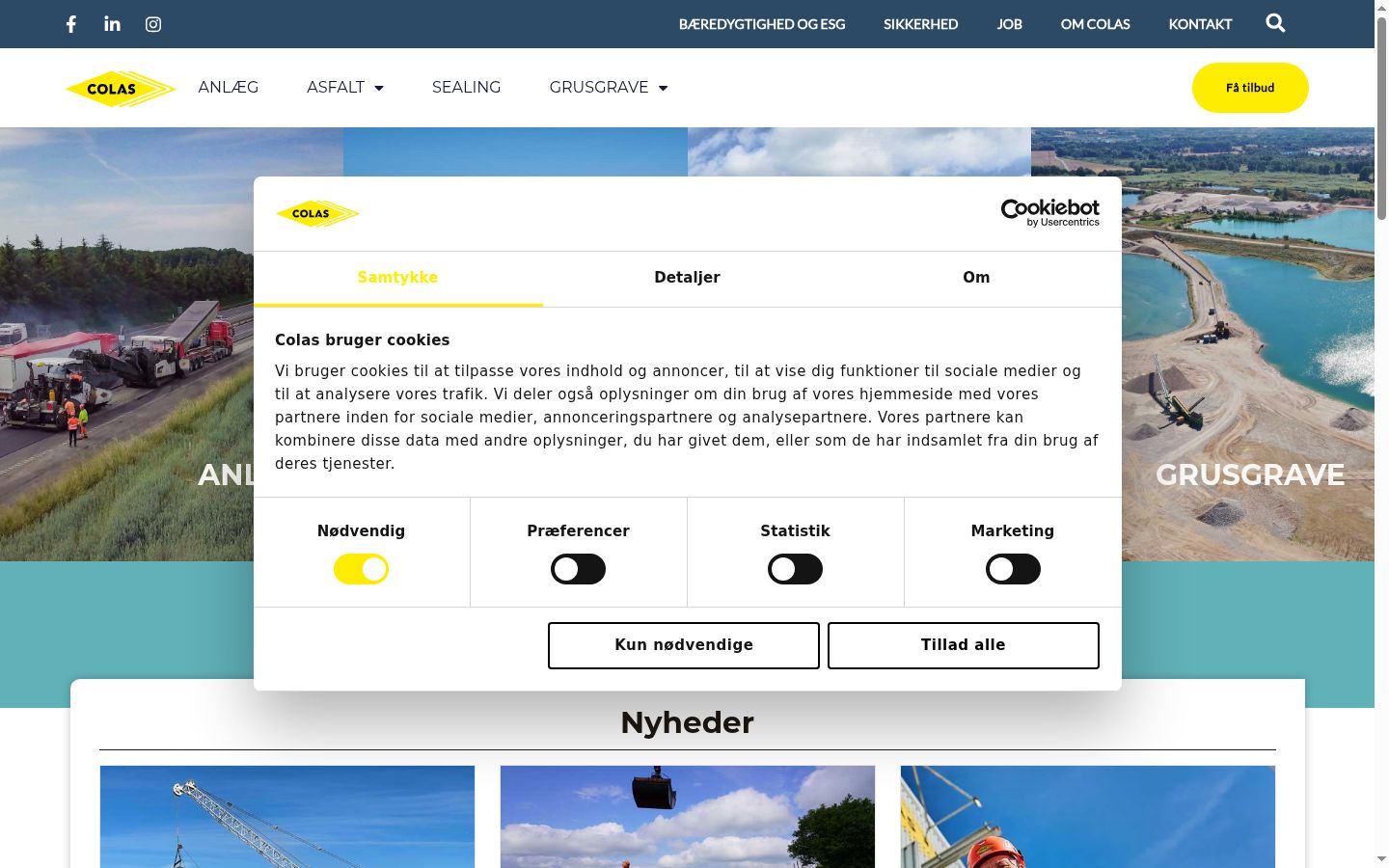 Screenshot del banner di consenso mostrato prima di qualsiasi interazione