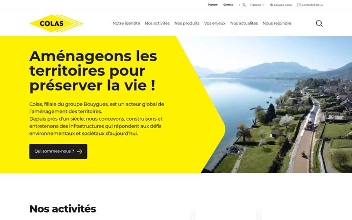 Screenshot of colas.fr