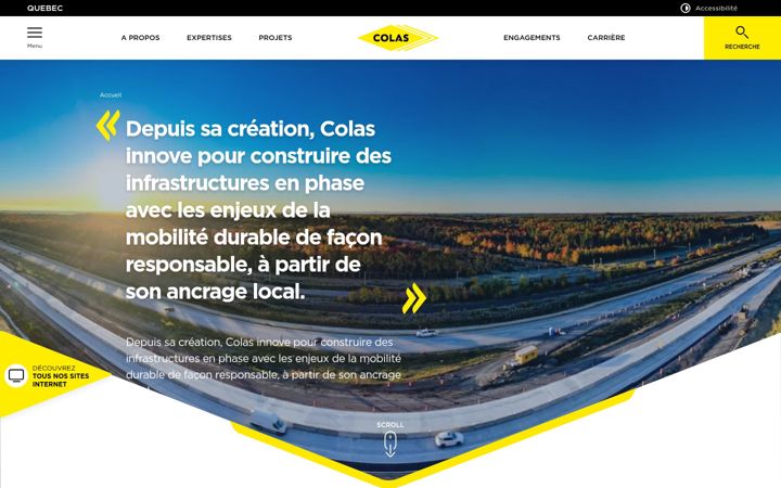 Skärmbild av colasquebec.ca