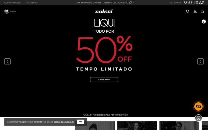 Screenshot of colcci.com.br