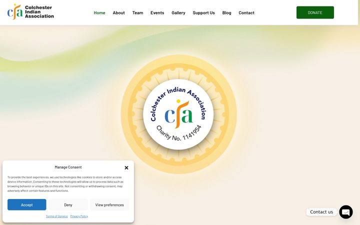 Captură de ecran a colchesterindians.org