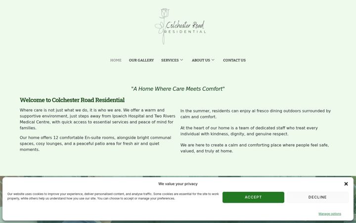 Screenshot of colchesterroadresidential.com