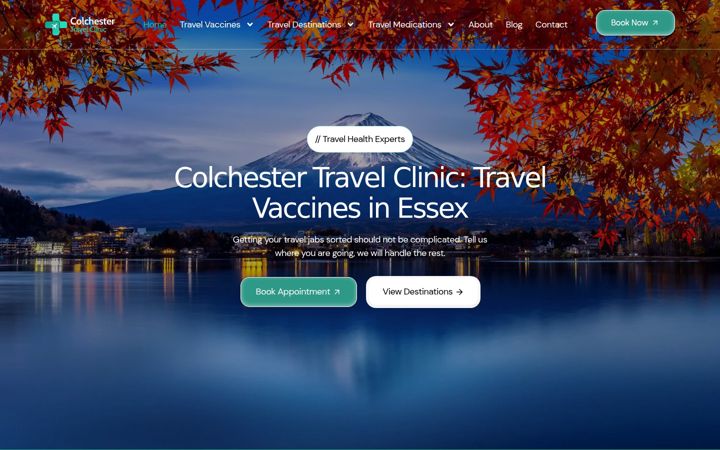 Screenshot of colchestertravelclinic.co.uk
