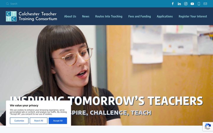 Screenshot ta' colchesterttc.org.uk