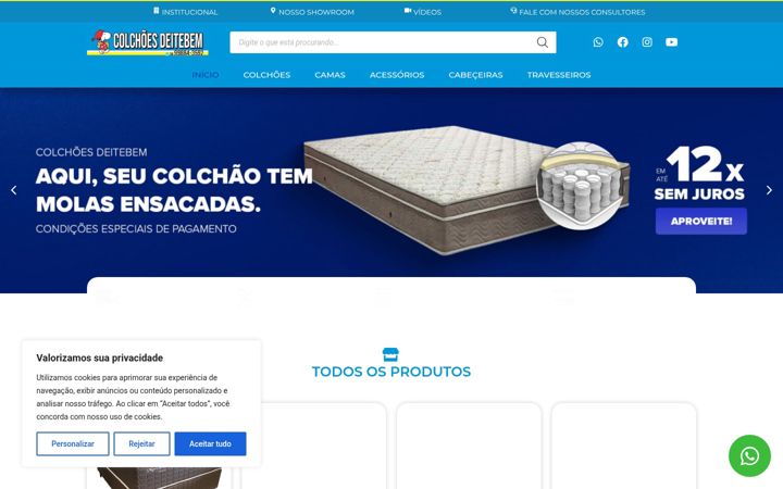 Captura de ecrã de colchoesdeitebem.com.br
