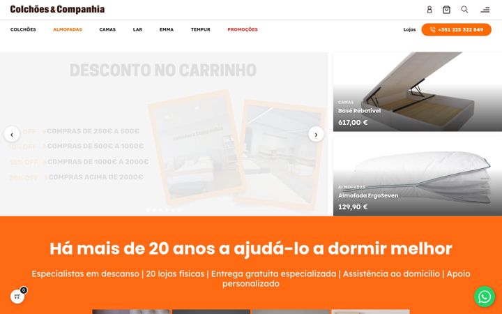Screenshot of colchoesecompanhia.com