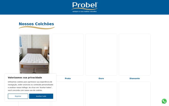 Captura de ecrã de colchoesprobelsaoroque.com.br