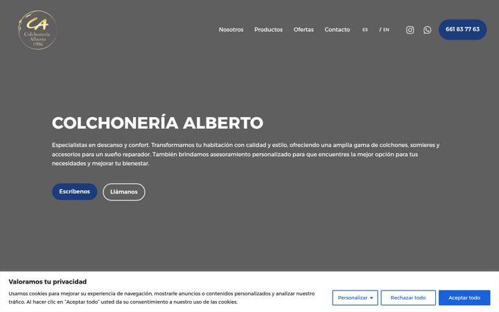 Screenshot of colchoneriaalberto.com