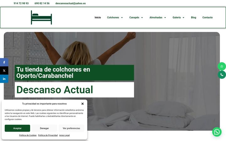 Captura de pantalla de colchoneriadescansoactual.es