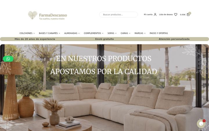 Screenshot of colchoneriafarmadescanso.com