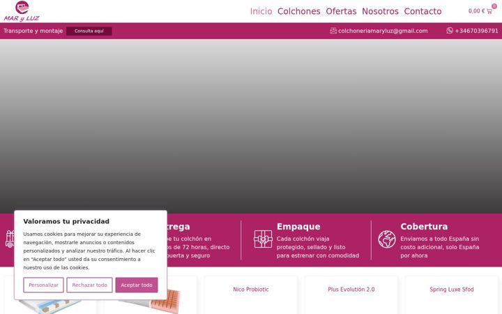 Screenshot of colchoneriamaryluz.es