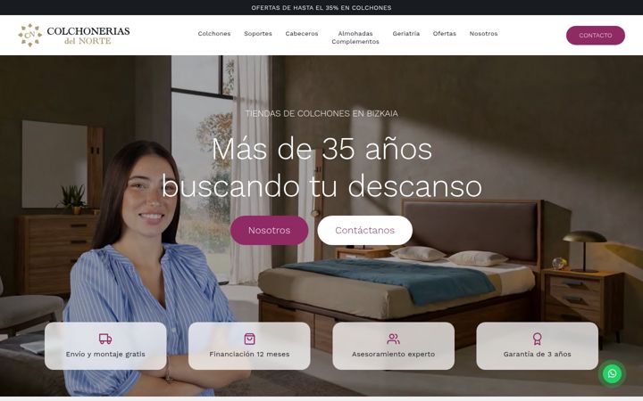 Screenshot of colchoneriasdelnorte.com