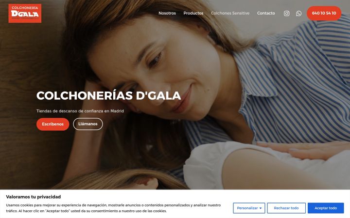 Screenshot of colchoneriasdgala.com