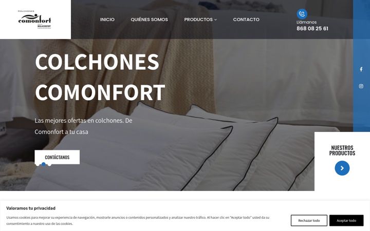 Captura de pantalla de colchonescomonfort.es