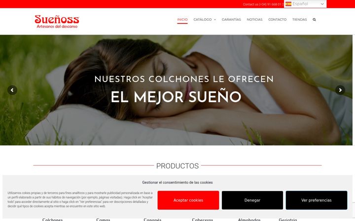 Captura de pantalla de colchonessuenos.es