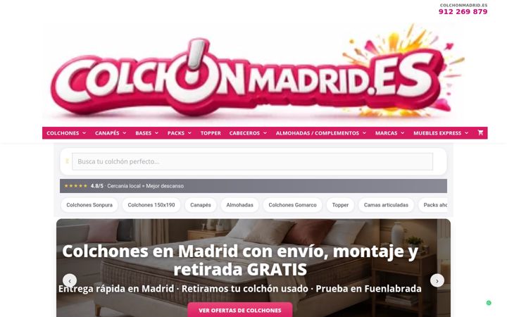 Screenshot of colchonmadrid.es
