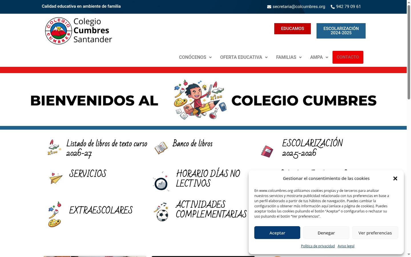 Screenshot del banner di consenso mostrato prima di qualsiasi interazione