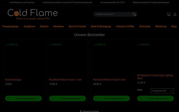 Screenshot of cold-flame.de