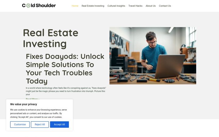 Screenshot of cold-shoulder.com