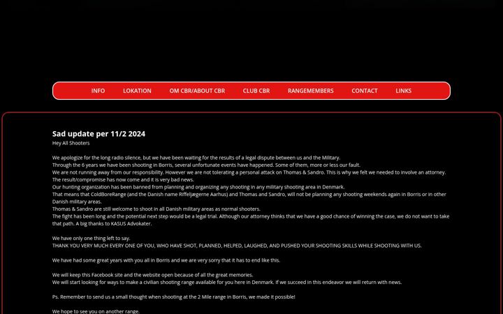 Screenshot of coldborerange.dk
