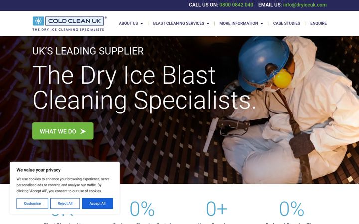 Screenshot of coldcleanuk.com