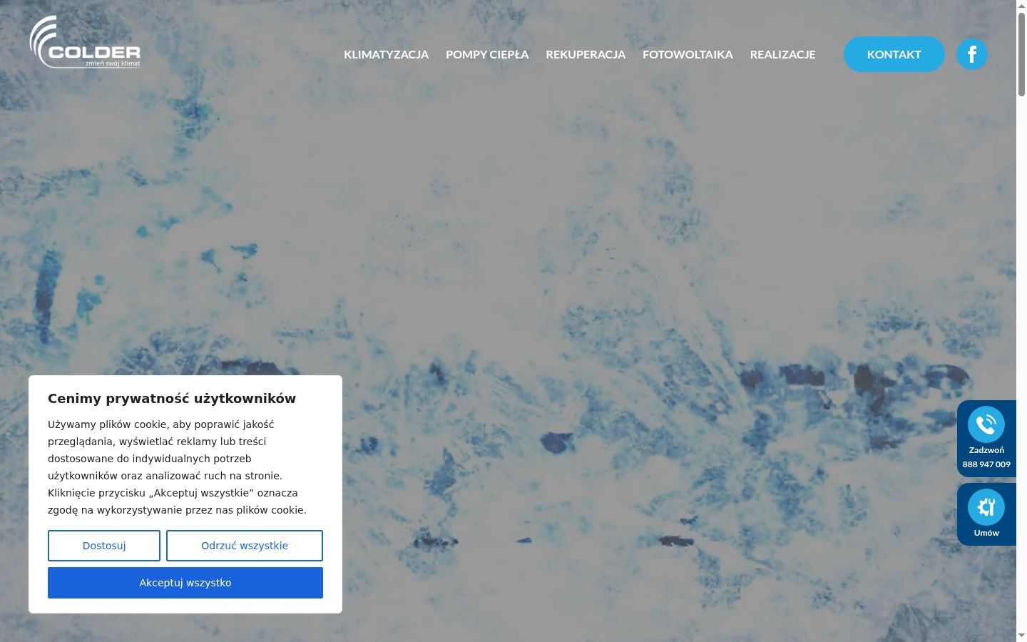 Zrzut ekranu banera zgody wyświetlanego przed jakąkolwiek interakcją