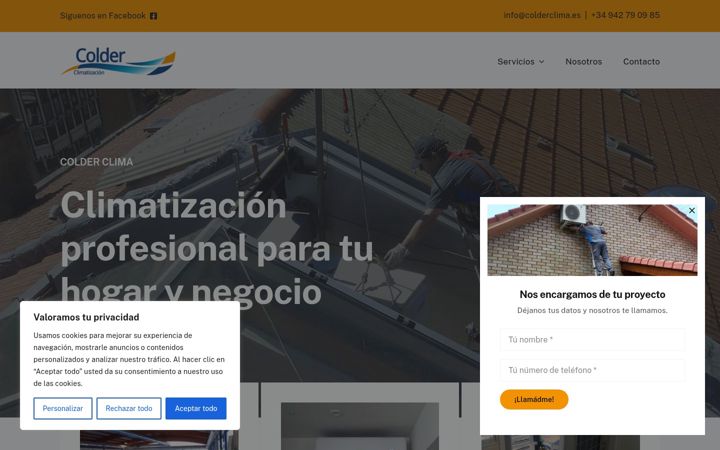 Screenshot van colderclima.es
