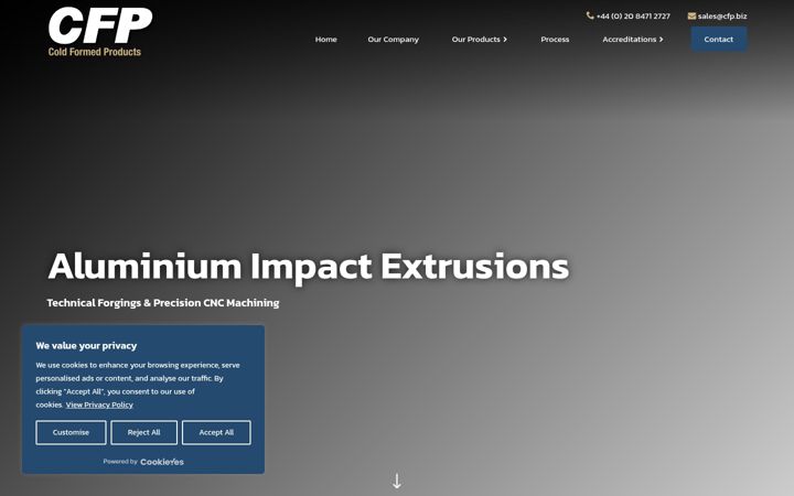 Screenshot of coldformedproducts.co.uk