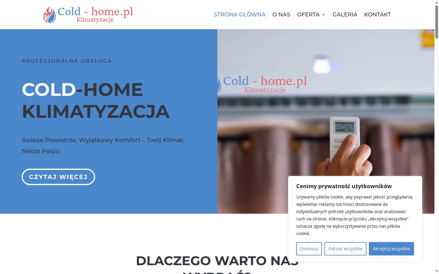 Zrzut ekranu banera zgody wyświetlanego przed jakąkolwiek interakcją