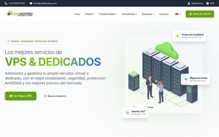 Screenshot of coldhosting.com