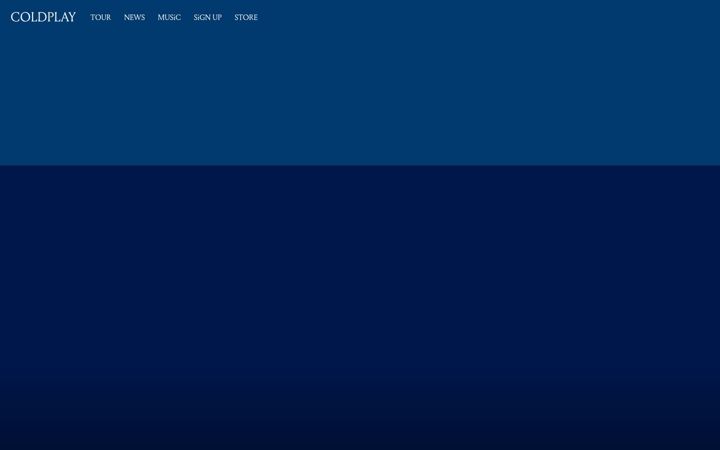 Skärmbild av coldplay.com