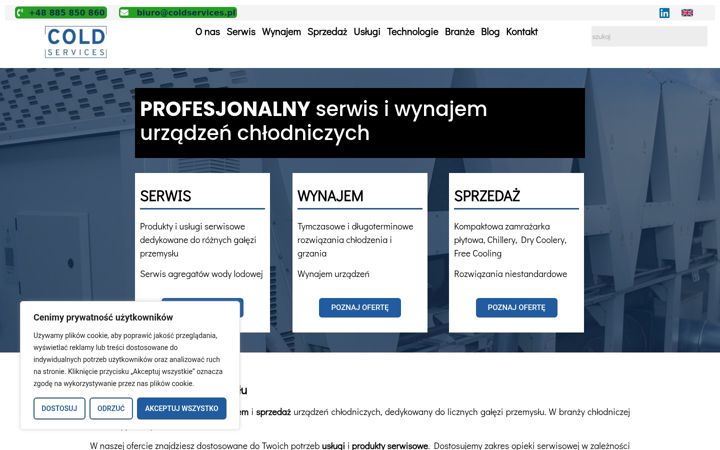 Screenshot of coldservices.pl