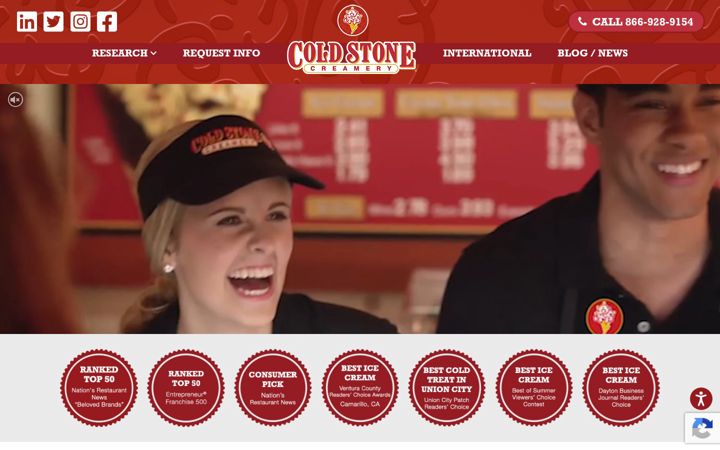 Screenshot of coldstonecreameryfranchise.com