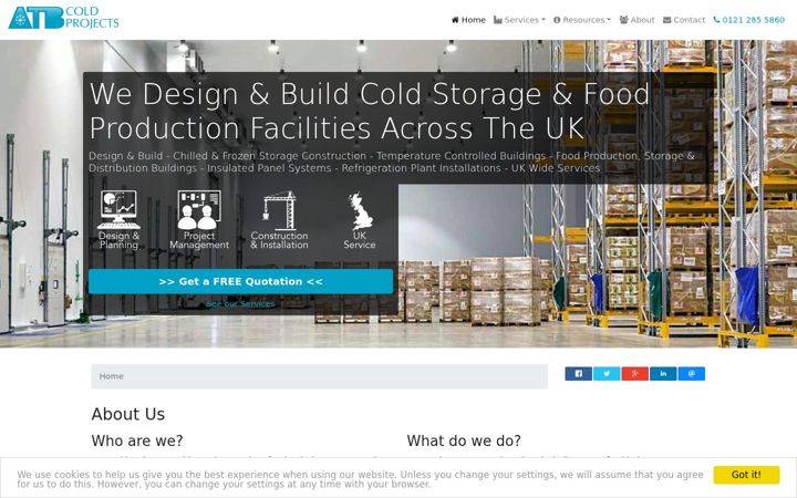 Screenshot of coldstoreconstruction.com