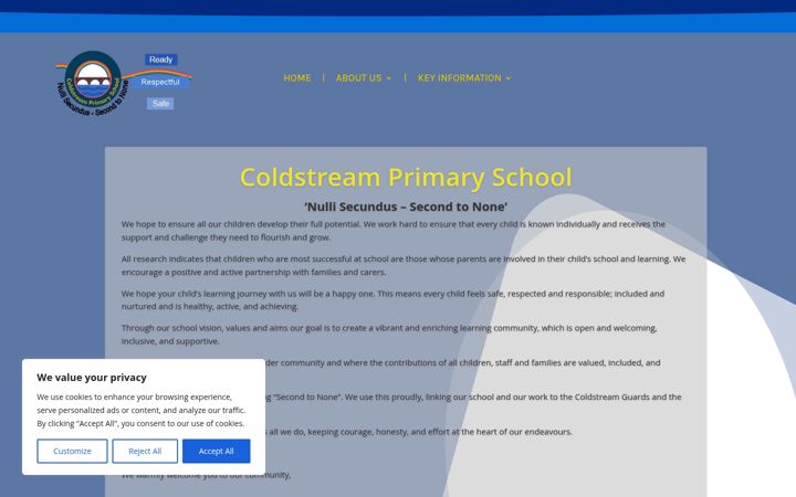 Screenshot of coldstreamprimaryschool.com