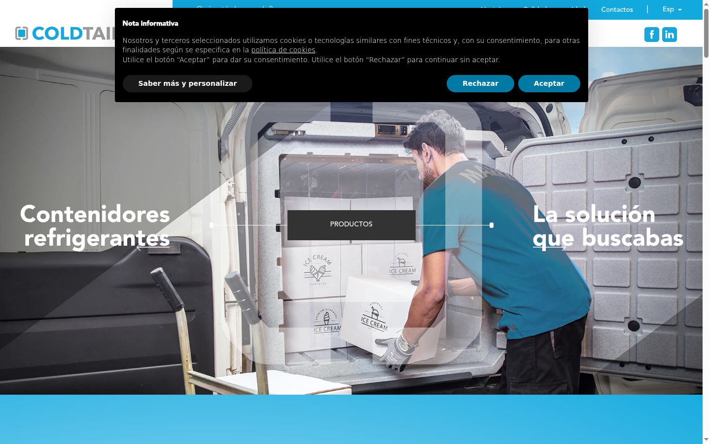 Screenshot del banner di consenso mostrato prima di qualsiasi interazione