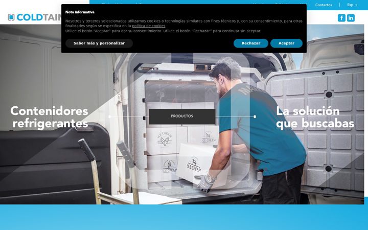 Screenshot van coldtainer.es