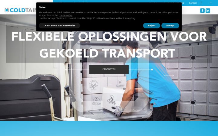 Skærmbillede af coldtainer.nl