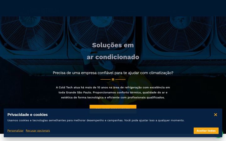 Captura de ecrã de coldtechclimatizacao.com.br
