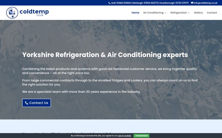 Snímek obrazovky coldtemp.co.uk
