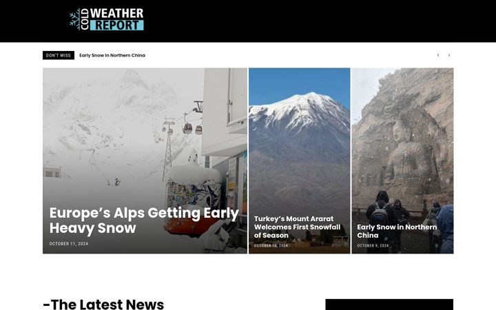 Screenshot of coldweatherreport.com