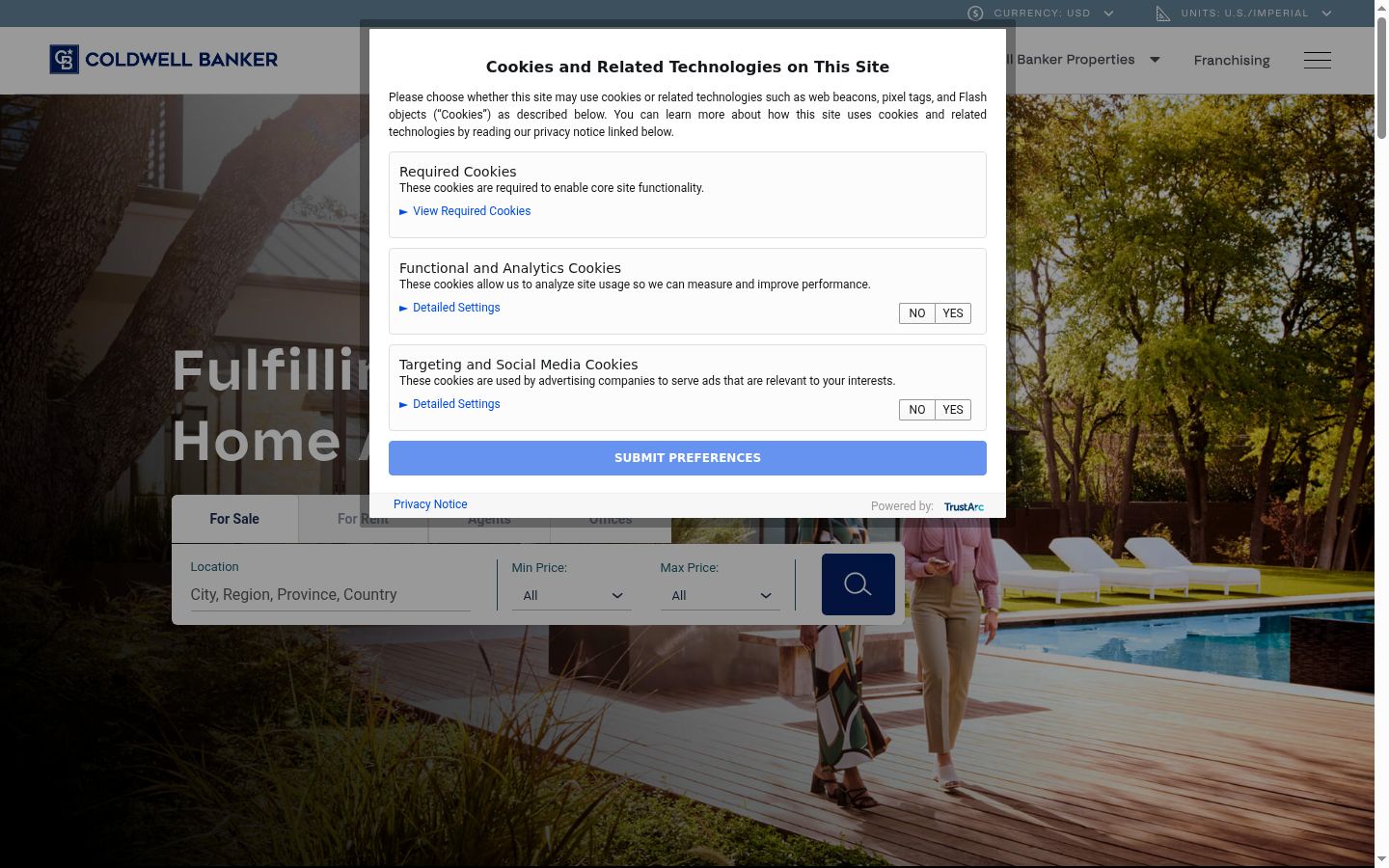 Screenshot of the consent banner shown before any interaction
