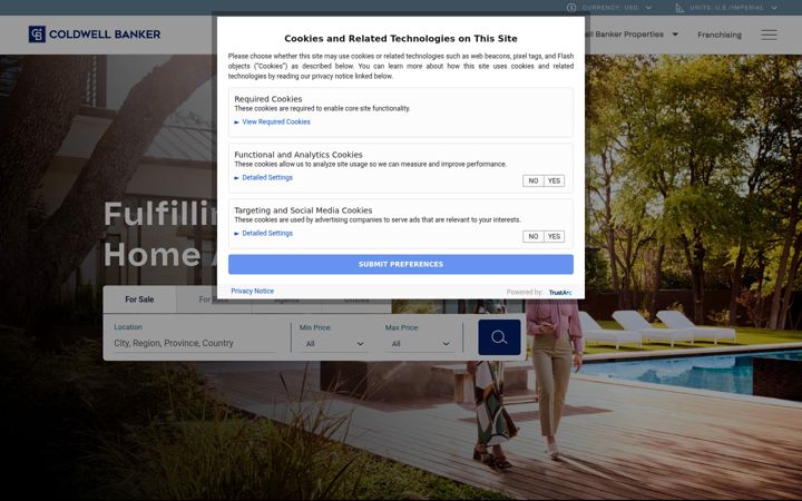 Screenshot of coldwellbankerinternational.com