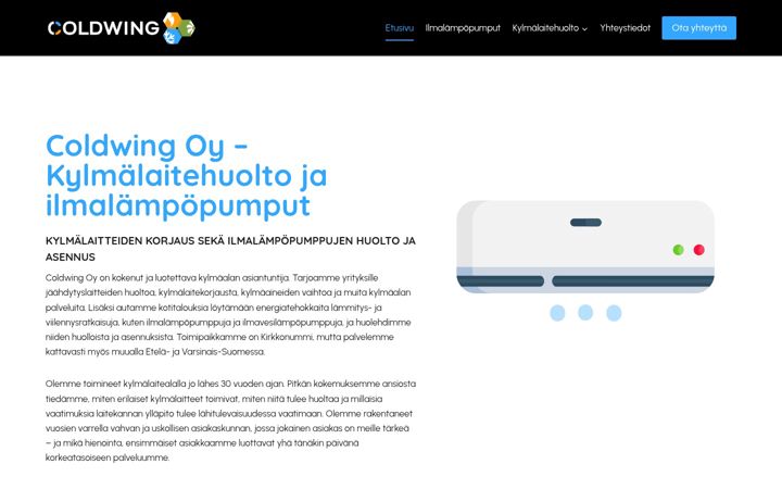 Skærmbillede af coldwing.fi