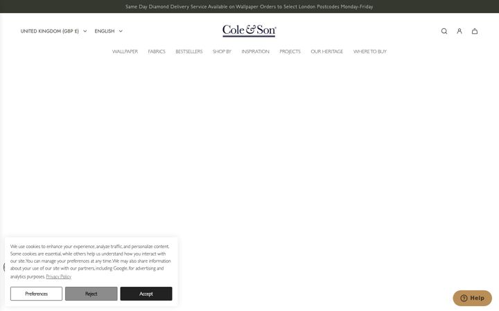 Captură de ecran a cole-and-son.com