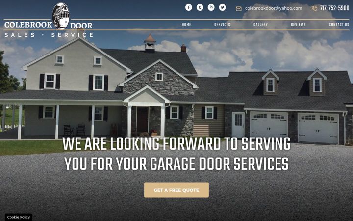 Screenshot of colebrookdoor.com