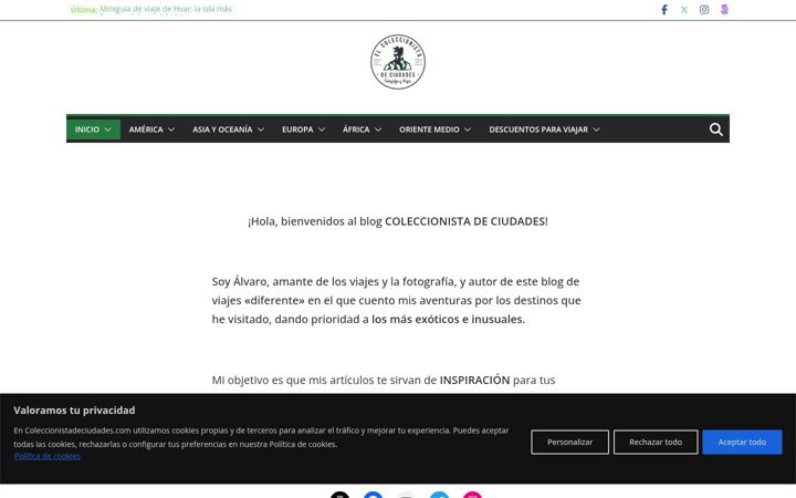 Screenshot of coleccionistadeciudades.com